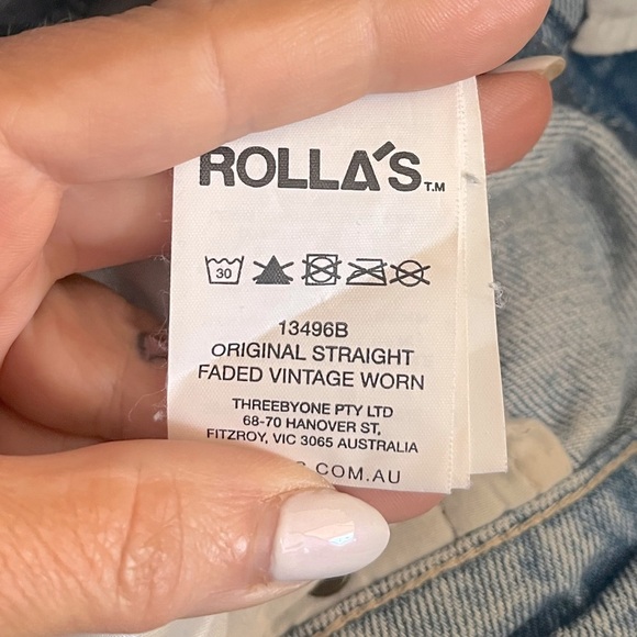 ROLLA'S Original High Rise Straight Jeans in Faded Vintage Worn Wash Size 28 - Picture 5 of 9